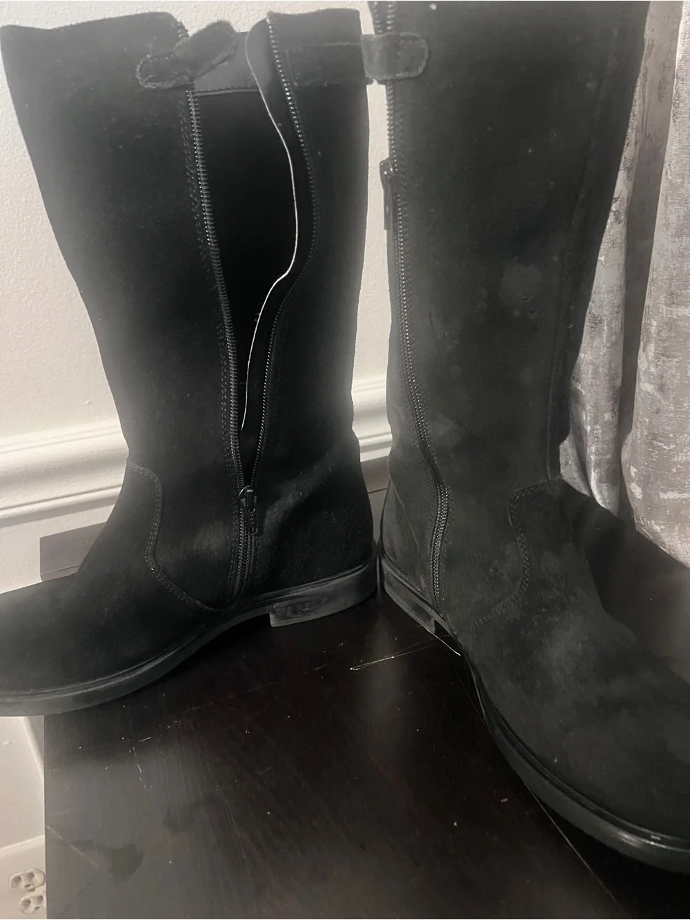 Lands’ End Black Suede Knee High Boots – Size 5